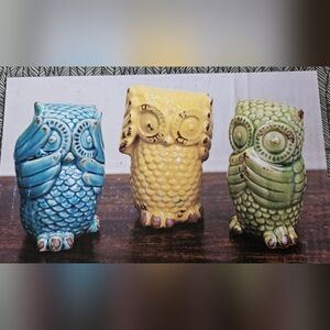 Ceramic Owl Trio